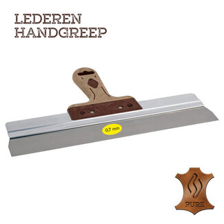 Gipsmes alu 480x0,7 mm RVS met LEDEREN-greep