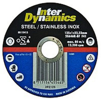 InterDynamics Doorslijpschijf 115x1mm INOX