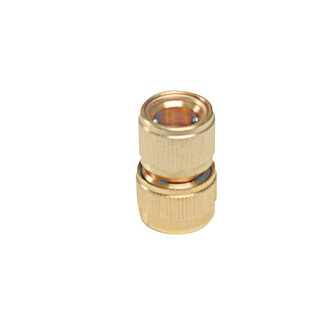 Snelkoppeling met stop en slanghouder 12-18 mm Messing