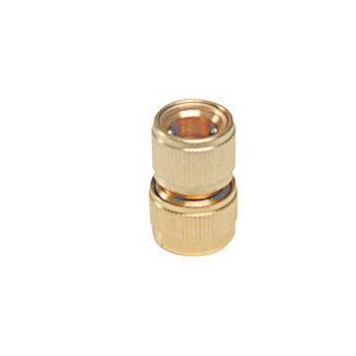 Snelkoppeling met stop en slanghouder 18-23 mm Messing