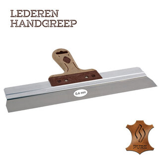 Super Prof Spackmes alu 570x0,4 mm RVS met LEDEREN-greep