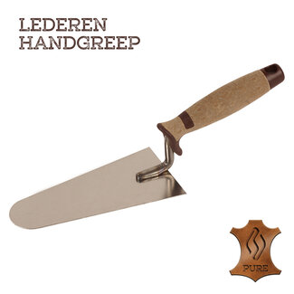 Super Prof Troffel rond Belgisch Model 180mm RVS Lederen greep